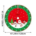 thumbnail image 3 of 47 Inch Christmas Tree Skirt With Santa Claus & Snowmen - Large Polyester Mat Ornament for New Year Indoor Outdoor Party Decoration, 3 of 9