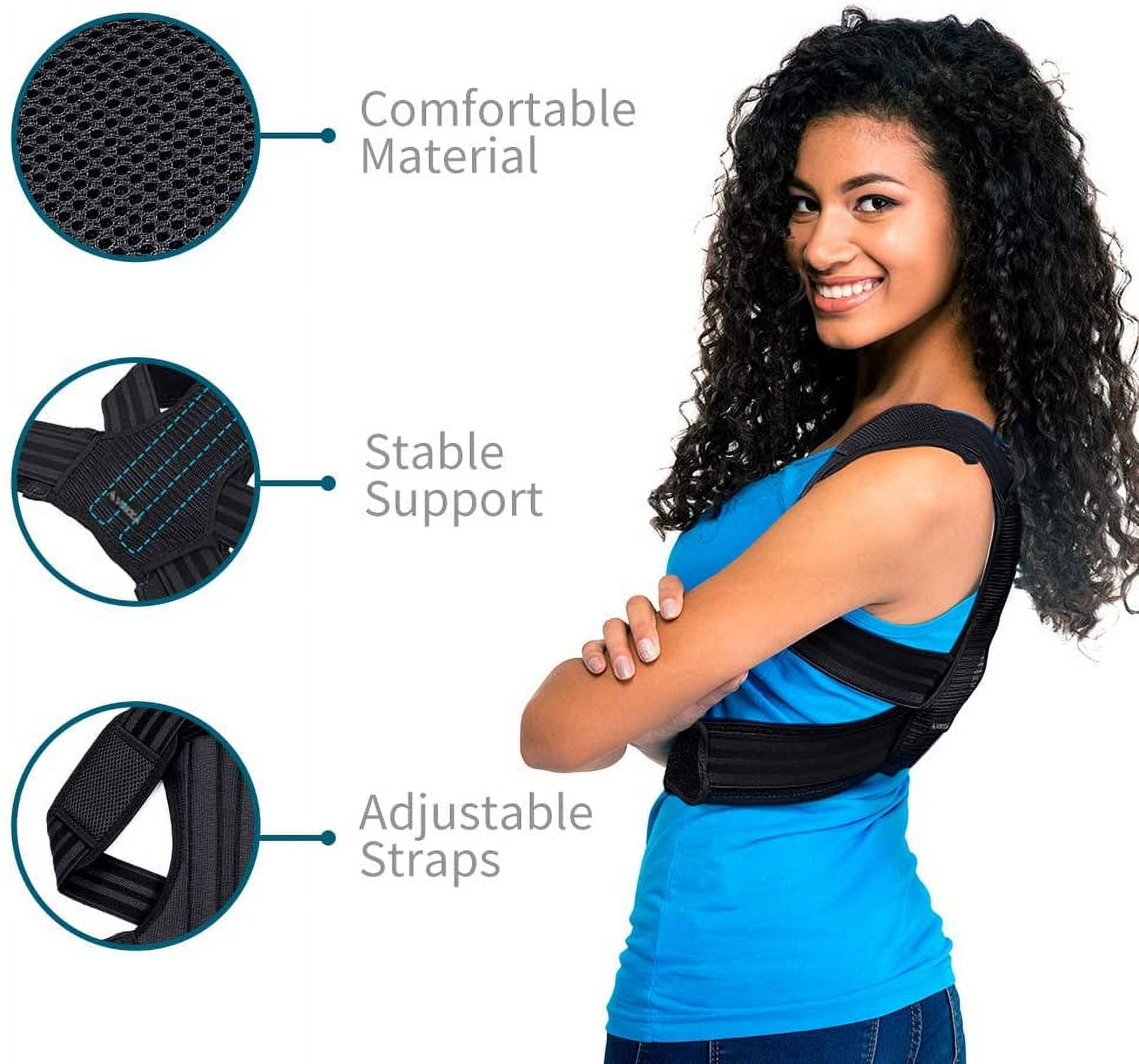 Posture Corrector for Men and Women, Spine and Back Support Adjustable and Breathable Back Brace Improves Posture and Provides Back Support-L