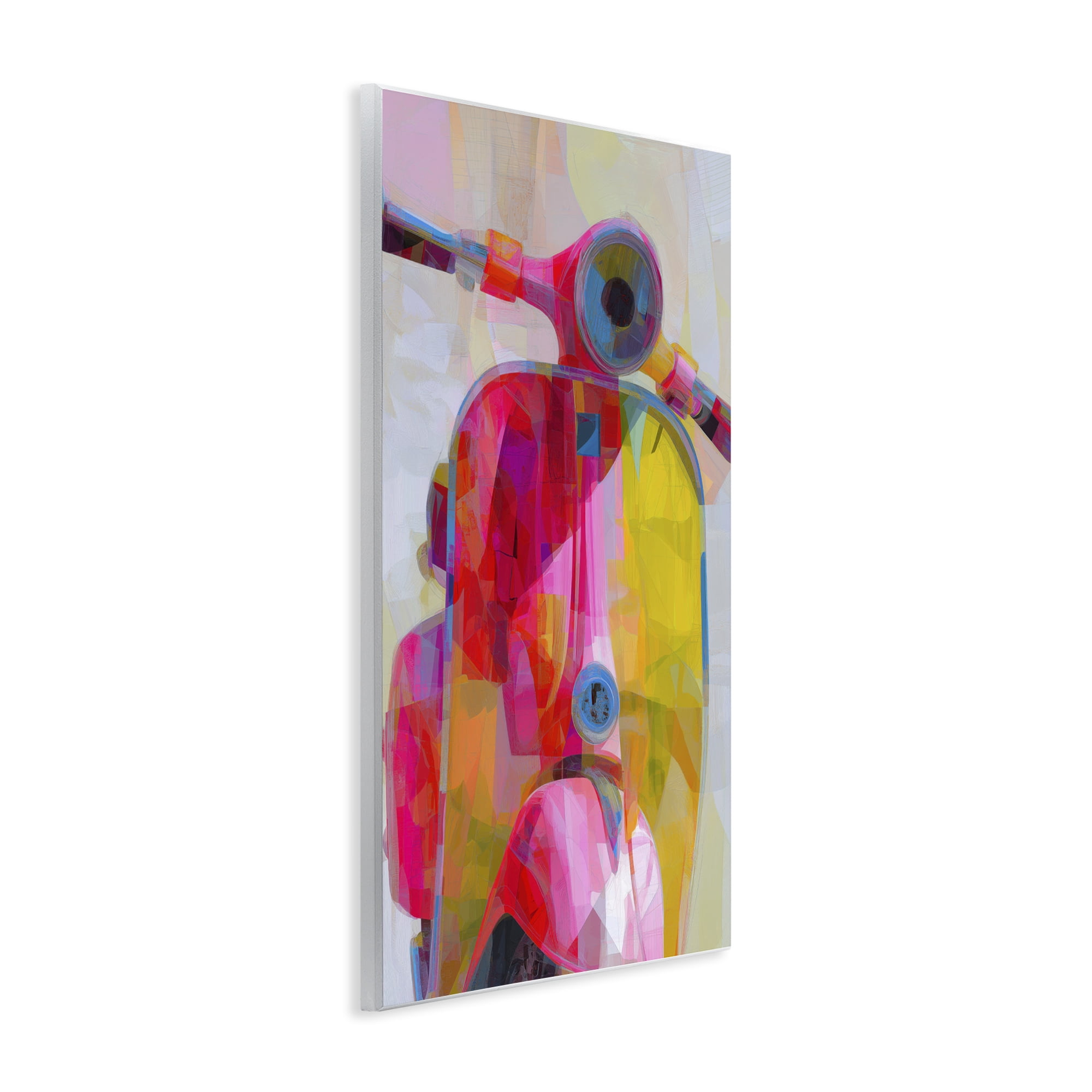 Stupell Industries Vespa in Pink & Yellow Wall Plaque Art, design by Chromatic Storm Studio