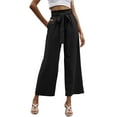 thumbnail image 5 of Franhais Women Wide Leg Pants, Elegant High Waist Loose Casual Party Street Cropped Trousers, 5 of 8