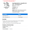 thumbnail image 2 of Front Brake Pad Set - Compatible with 2019 - 2022 Mazda CX-5 2020 2021, 2 of 2