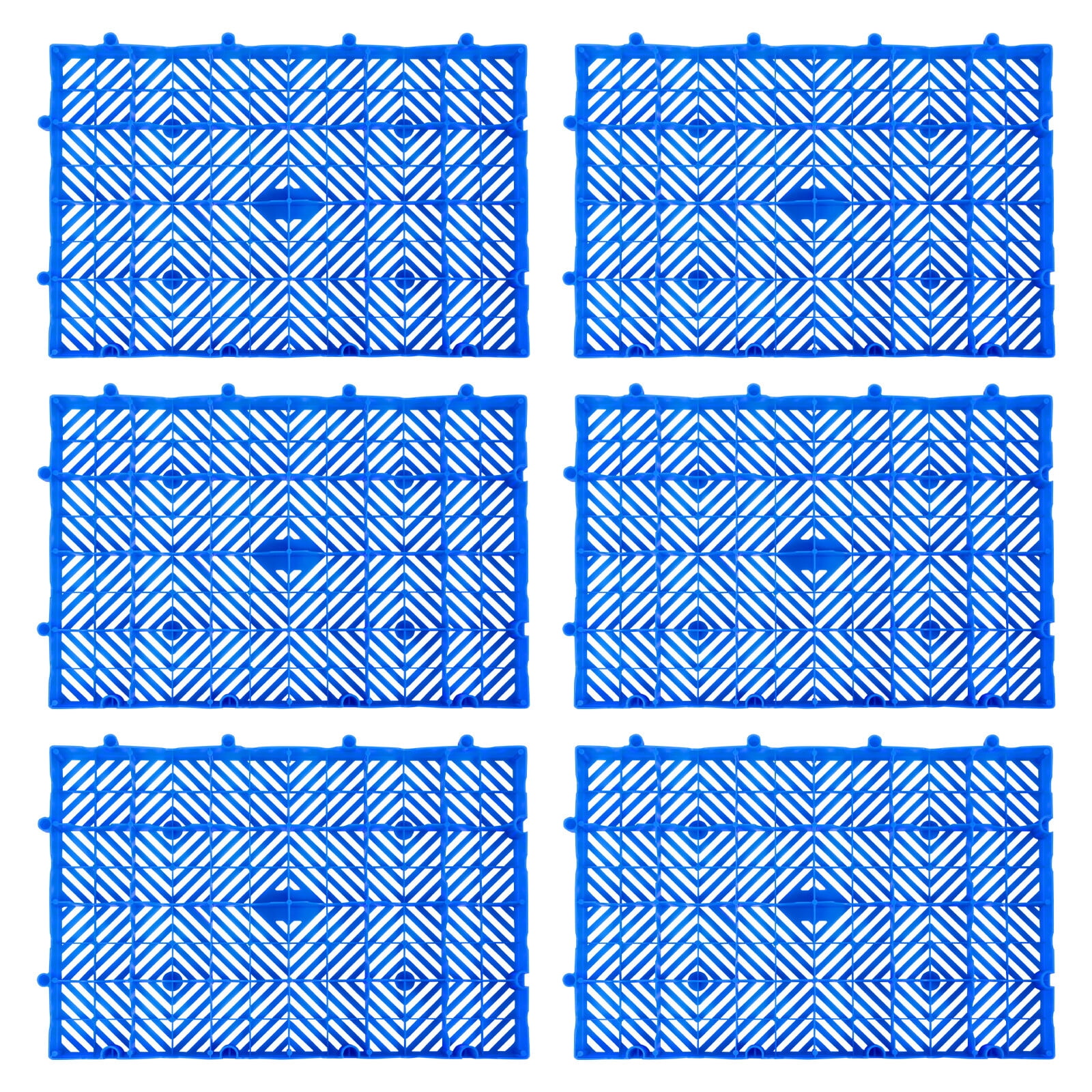 ToppiJoy 6Pcs Plastic Pallets Breathable Grid Floor Ventilation Pallet Lightweight Waterproof Wear Resistant Storage Pad for Garage Basement 23.6*15.7*1.9in