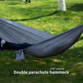 thumbnail image 2 of Nylon Hammock Widened Indoor Outdoor Swing Camping Supplies 210T Nylon Beach Hammock Travel Hiking Hammock, 2 of 7