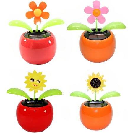 Solar Dancing Flowers in Colorful Pots Decoration Gift - 4 Pack price history on PriceWatchPro