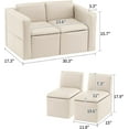 thumbnail image 2 of YYEAN –Sofa, 2-in-1 Double Set Sofa Convert to Table & 2 Chairs, Couch Armrest Chair with Storage Box -Beige, 2 of 7