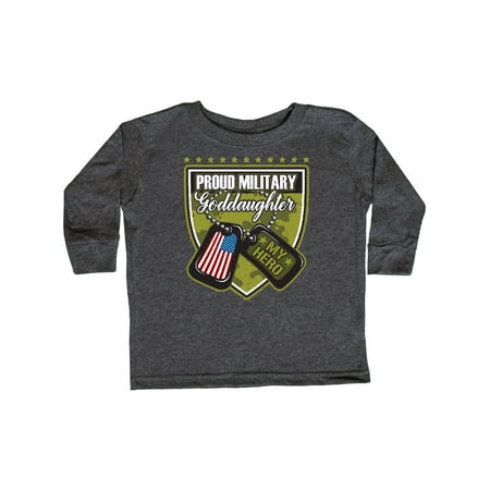 

Inktastic Proud Military Goddaughter Outfit Gift Toddler Toddler Girl Long Sleeve T-Shirt