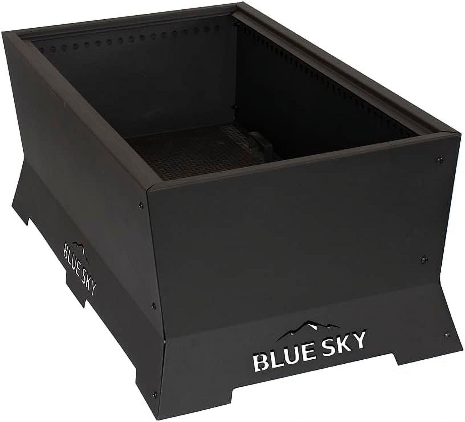 Blue Sky Outdoor Living Rectangle Peak Smokeless Patio Fire Pit, Dual Lift-Out Ash Catches, Black