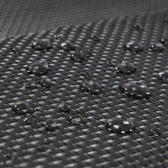 VREDHOM  Outdoor Double Chaise Lounge with Wheels & Headrest - 54.93 W x 72.84 L x 64.57 H  inch Black