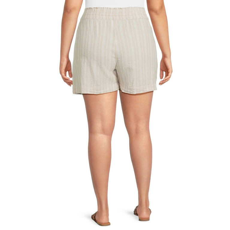 Plus size linen bermuda shorts best sale