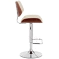 thumbnail image 3 of Maklaine 33" Modern Faux Leather Adjustable Bar Stool in Cream, 3 of 10