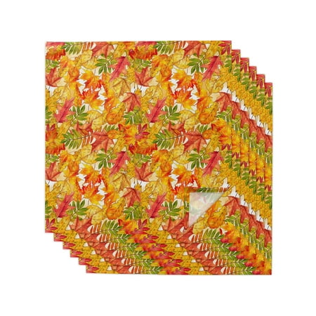 

Cloth Napkins Washable Thanksgiving Maple Leaves Fall Watercolor Maple Leaf Orange Autumn Dinner Napkins Soft Absorbent Polyester Fabric Table Napkins for Weddings Parties 6 Pack 20x20 Inch