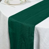 Efavormart 12" X 108" Accordion Crinkle Taffeta Table Runner - Hunter ...
