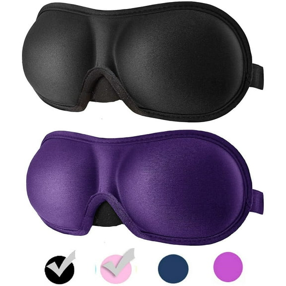 3D Eye mask for Sleeping,Machine Washable, Sleep Mask for Women, Blinder Blindfold Airplane (Black Purple)