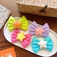 thumbnail image 4 of Fluorescent Color Spring Design Kid Hairpin Star Bowknot Decor Hair Clip Hair Accessories, 4 of 7