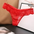 thumbnail image 2 of Women's Briefs V Cut Panties for Women Pack Women's Seamless Underwear plus Size Extra Large Panties for Women Underwear Bikini Brief Lace Bikini Briefs Red One Size, 2 of 3