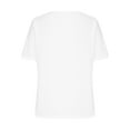 thumbnail image 5 of iHengLiXing Spring Tops for Womens Dressy Casual Women's Summer Fashion Solid Color Neck Casual Short Sleeved Top White L, 5 of 6