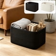 thumbnail image 7 of Woven Cotton Linen Storage Basket, Large Decorative Storage Bin, Multi-Purpose Fabric Basket for Laundry, Toys and Books, Handmade Organizer for Home and Nursery, 7 of 7