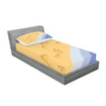 thumbnail image 2 of Ambesonne Modern Fitted Sheet & Pillow Sham Set, Footprints Sand Seaside, Twin, Pale Blue Apricot, 2 of 2