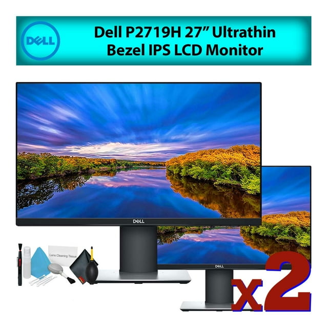 Dell 27" (p2719h) ultramince ips lcd écran d'ordinateur (2-Pack) Budget Bundle