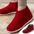 thumbnail image 2 of Penkiiy Pantoufles Chaudes pour Femmes Chaussures Traditionnelles en Coton Chaussures d'Hiver Chaudes pour Femmes Chaussures en Tissu en Coton Faites à la Main Pantoufles Rouges Épaissies pour la Maison, 2 of 7