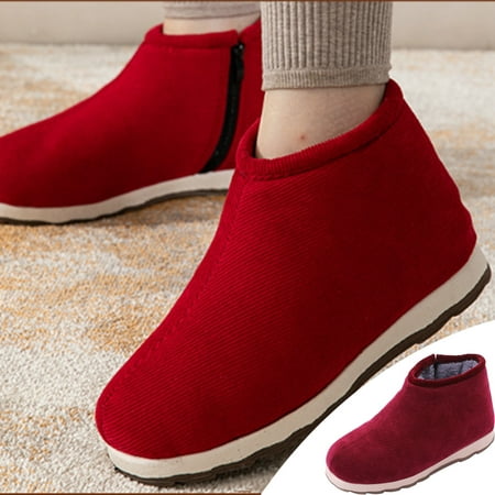 

XEOVHV Handmade Cloth Cotton Shoes Traditional Cotton Shoes Women s Winter Warm Shoes Hand-made Cloth Cotton Shoes Home Furnishing And Thickening