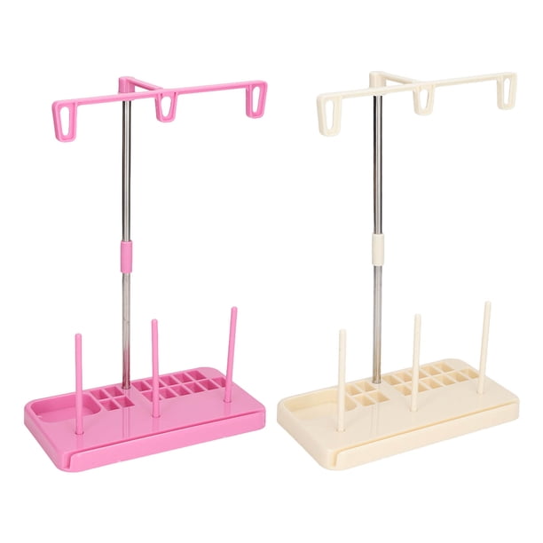 Soporte para hilo de máquina de coser, Base de plástico ligera, aluminio, fácil montaje, desmontaje, soporte para hilo para el hogar, 2 uds.