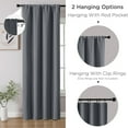 thumbnail image 4 of XUEYU Window Curtains Blackout, Back Tab Curtains 96 Inch, 100% Blackout Curtains Darkening Light Blocking Curtains for Living Room Bedroom Full Light Blocking Curtains 2 Panel Set,W52 x L96, Gray, 4 of 7