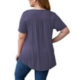 thumbnail image 7 of LETDIOSTO Women's Plus Size Tops Short Sleeve Shirts Lace Pleated Tunic Causal Tee Blouses M-4XL, 7 of 7