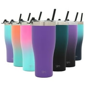 Simple Modern 32oz Slim Cruiser Tumbler with Straw & Closing Lid Travel Mug - Gift Double Wall Vacuum Insulated - 18/8 Stainless Steel Water Bottle -Lilac