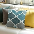 thumbnail image 3 of Throw Pillow Cases Cozy Gradient Geometric Trellis Chain Quatrefoil Accent Decorative Cushion Covers for Couch Bed Sofa Farmhouse Decoration Teal Grey, 3 of 5