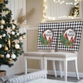 thumbnail image 3 of Merry Christmas Chair Covers Set of 1 Red Bird Berry Green Leaf Black Plaid Chair Back Covers Stretch Removable Washable Slipcovers Protector for Dining Room Kitchen Party Decor, 3 of 5