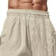 thumbnail image 4 of Pantalones casuales de longitud completa para hombre, color sólido, bolsillo, cintura elástica, rectos, de poliéster., 4 of 8