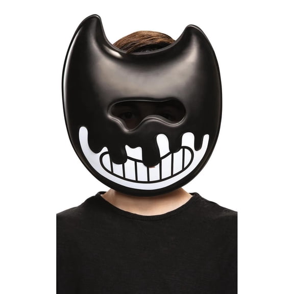 DisguiseInk Bendy Half Black Synthetic Halloween Costume Mask, for Child