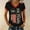 Black, variant on Women's Oversized V Neck T-Shirt 1776-2026 Usa 250th Anniversary Patriotic American Flag July 4Th Graphic Tee