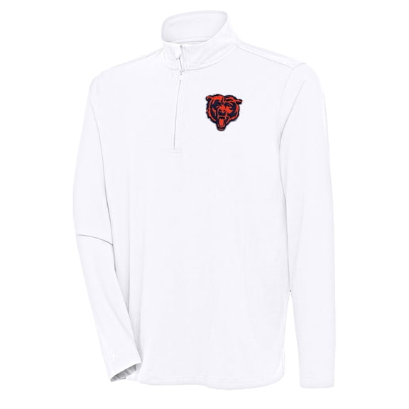 Men's Antigua  White Chicago Bears Hunk Quarter-Zip Pullover Top
