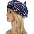 thumbnail image 3 of Women Girls Sparkly Sequin Beret Hat Fashion Fun Stretch Beanie Cap Headwear for Festival Party Club, 3 of 5