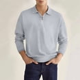 thumbnail image 3 of Men's Spring Autumn Gradient Lapel Long Sleeve Shirt - Fashion Casual Sports Top, 3 of 3