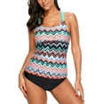 thumbnail image 2 of Womens Striped Print Racerback Tankini Swim Top No Bottom, 2 of 5
