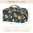 thumbnail image 4 of FORMRS Makeup Bag Travel Cosmetic Organizer for Women Fold Flat Zipper Pouch with Handle, Green Floral Oranges, 4 of 8