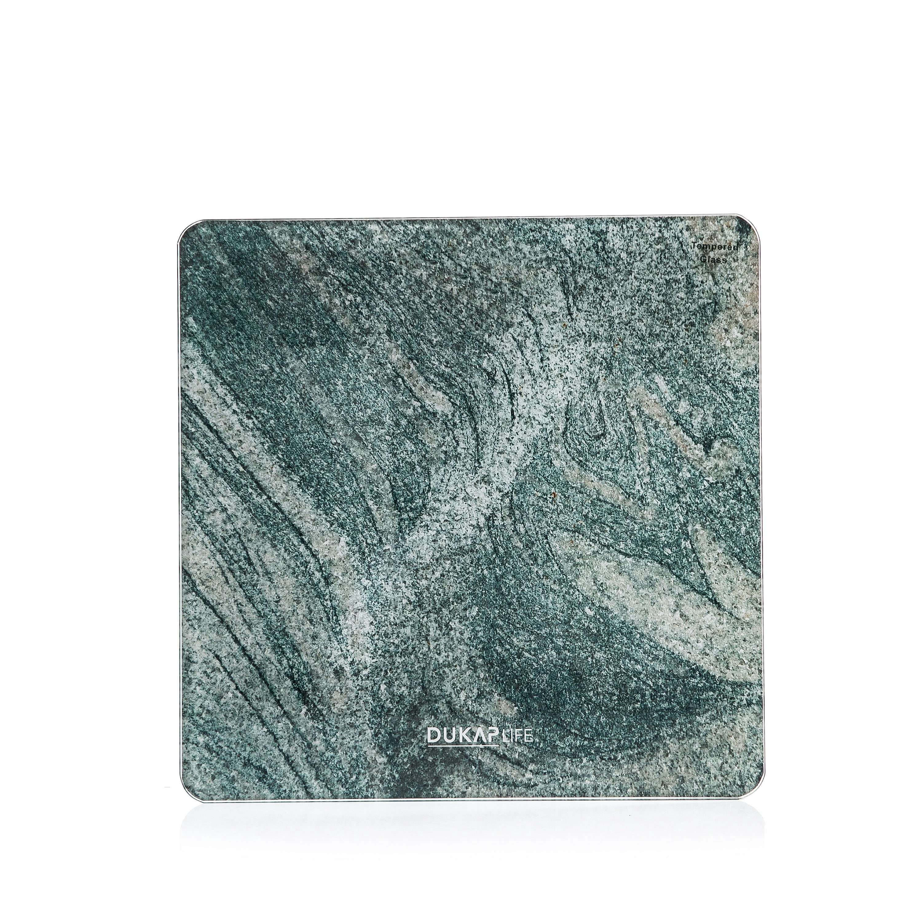 DUKAP LIFE Unique Digital Bathroom Body Weight Scale with Hidden LED Screen Display - Turquoise Marble Design