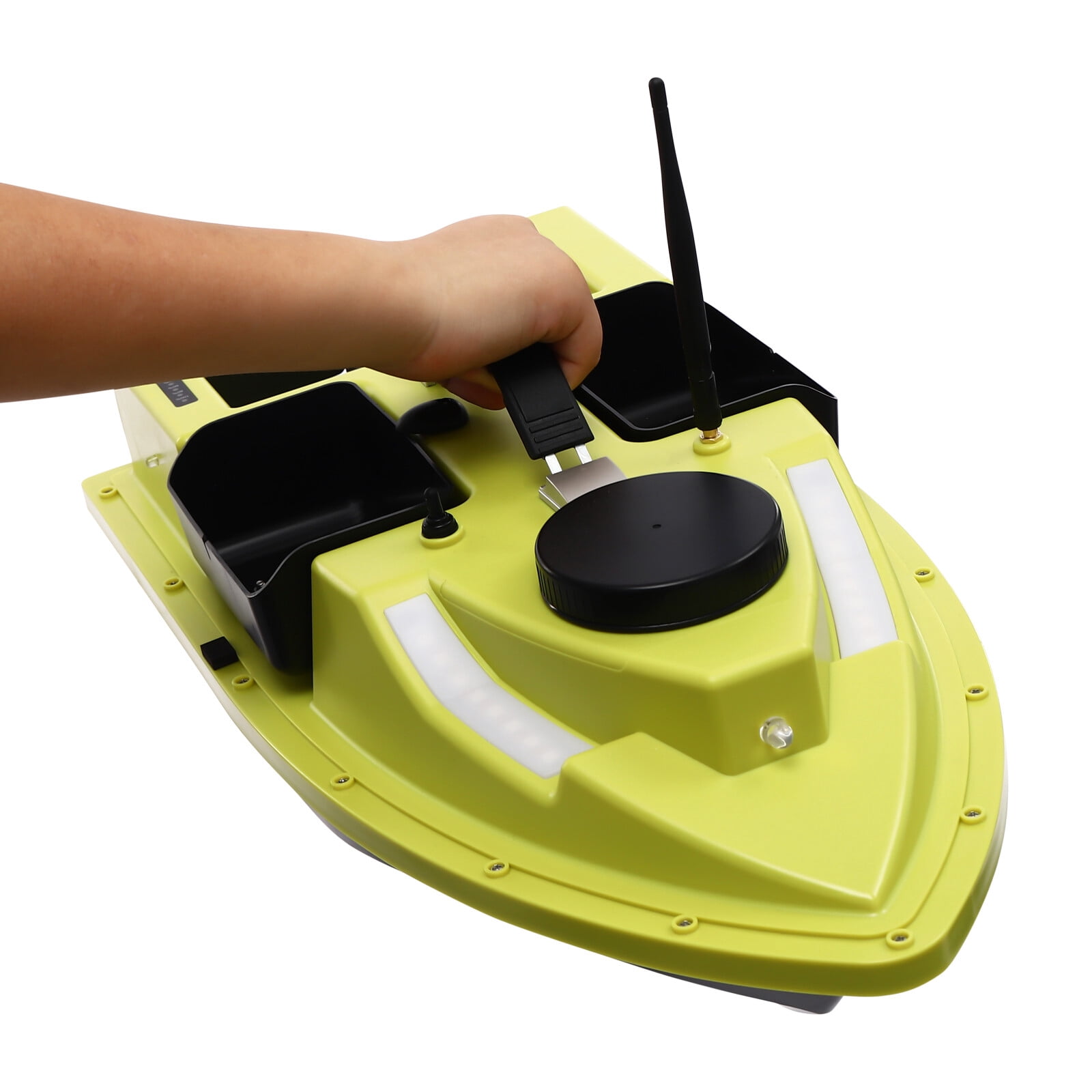 Miumaeov 4 Compartments Fishing Bait Boat Wireless Remote Bait Boat Fishing Bait Boat GPS 99 Baiting Points