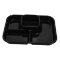 thumbnail image 1 of 1Set Divided Plate Black Plastic Multiple Compartments On The Go For Students, 1 of 9