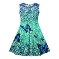 thumbnail image 4 of snilers Girls Summer Sundress Butterfly Print Sleeveless Swing A Line Dresses Beach Vacation Pleated Midi Dresses for Kids 4-14 Years, 4 of 7