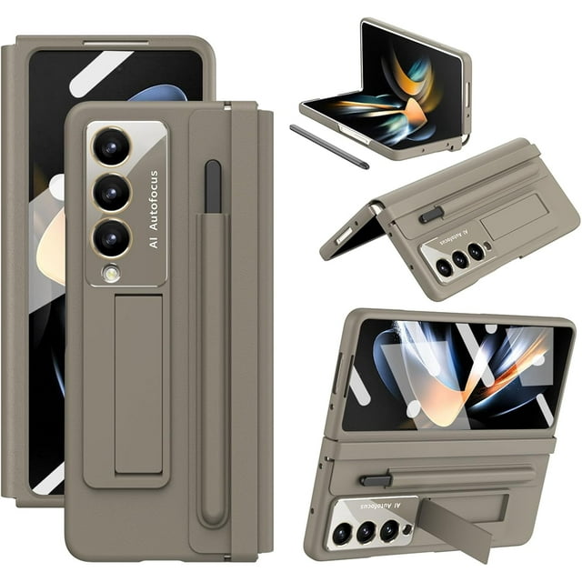 Compatible Samsung Galaxy Case , for Z Fold 4 5G Full Protection with S Pen Pen Case with Kickstand and Screen Protector, Unibody Case, Leather PC Protective Sleeve