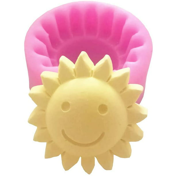 Smiling Face of the Sun Silicone Soap Mold, Sun Flower Chocolate Candy Mold  Fondant Cake Decorating Tool Lotion Bar Polymer Clay Mould