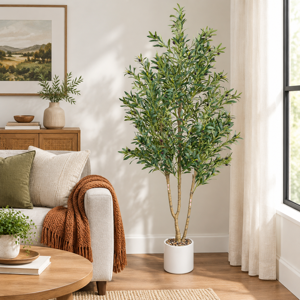Olive Tree 6ft Faux Plants Indoor With Pot