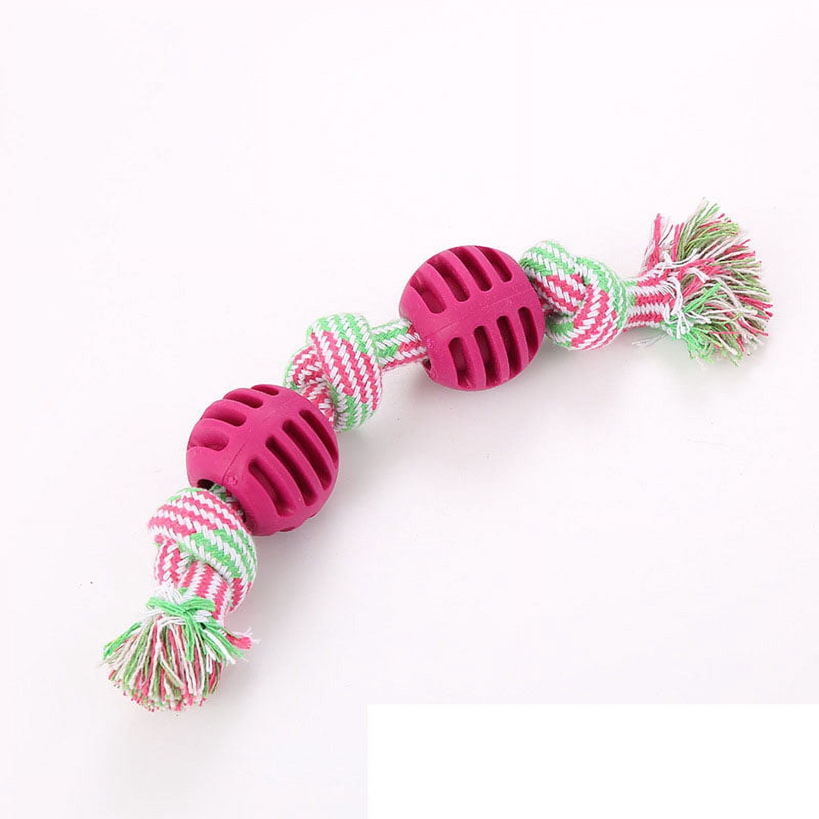 Pet Cotton Rope with Double Knot Ends & TPR Balls, Durable Dog Toys for Aggressive$Dog Rope Toys for Aggressive Chewers Tough Rope Chew Toys