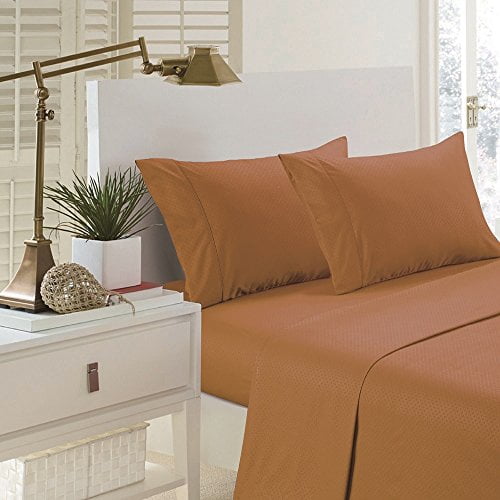 Pentagon Collection 1800 Series Wrinkle Resistant Embossed Sheet Set (King, Sand Stone)