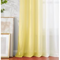 Trendupsoar Ombre Chiffon Sheer Yellow Window Curtain Panels 52"Wx65"Lx2 Crinkle Voile for Living Room,Rod Pocket