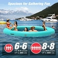 thumbnail image 4 of WARMOUNTS Inflatable Water Hammock Floating Dock, 8' x 8' Round Inflatable Raft for Water Recreation, Non-Slip Float Ring for Ocean Lake River Boat, 4 of 7